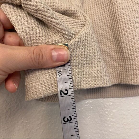 Princess Polly Lovers Lane Shorts waffle knit lace up hi rise tan beige Size 0 - Picture 9 of 9